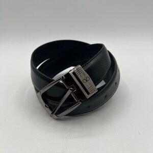 Valentino Made in Italy Men's Black Genuine Italian Leather Belt